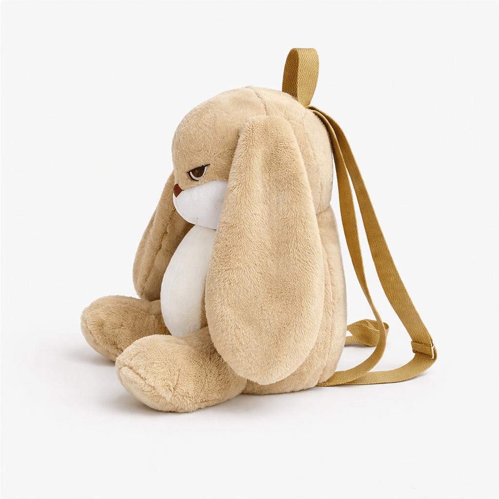 Angry Bunny Plush Backpack in Beige Oh My Plushie