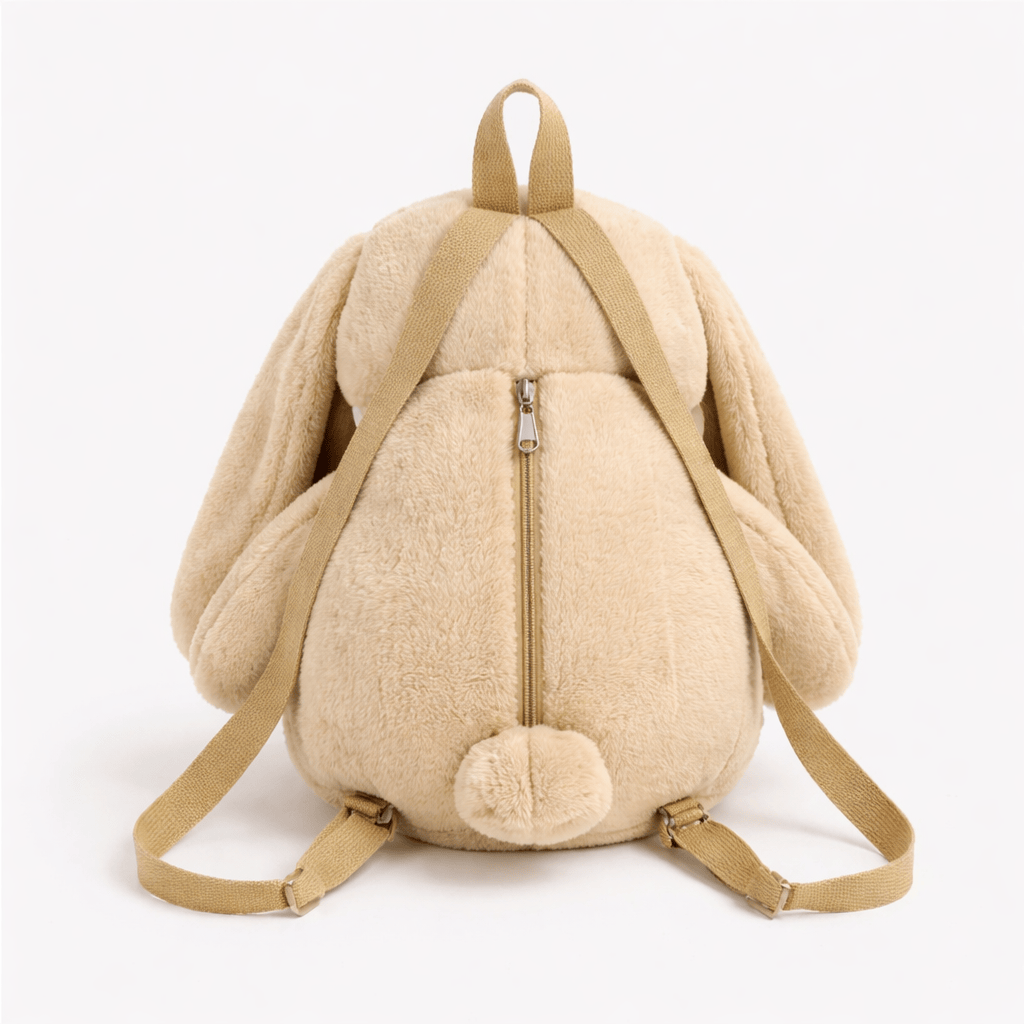 Angry Bunny Plush Backpack in Beige Oh My Plushie
