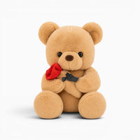Beige Teddy Bear with Rose Oh My Plushie