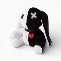 Black White Gothic Bunny Plush with Heart Oh My Plushie