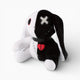 Black White Gothic Bunny Plush with Heart Oh My Plushie
