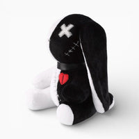 Black White Gothic Bunny Plush with Heart Oh My Plushie