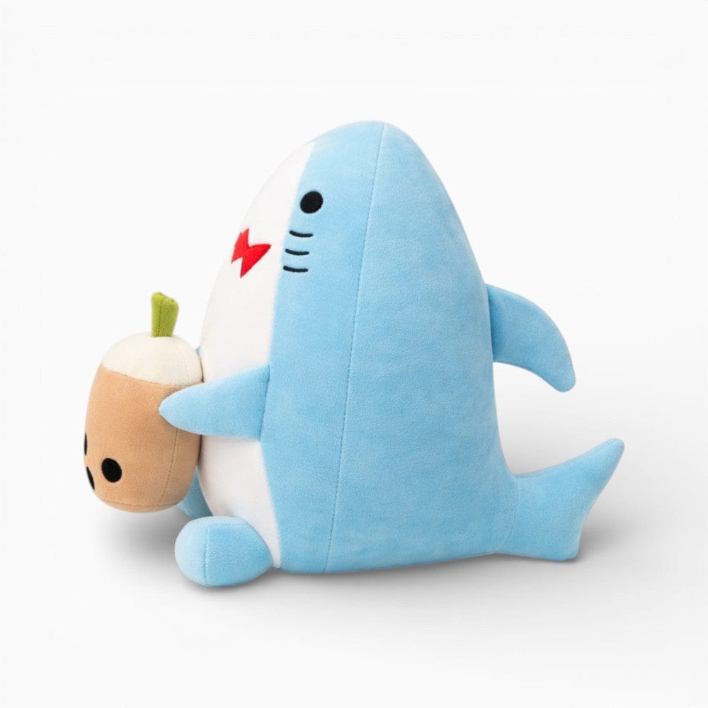 Blue Shark Plush with Bubble Tea Oh My Plushie