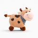 Brown Cow Plush with Heart Pattern Oh My Plushie