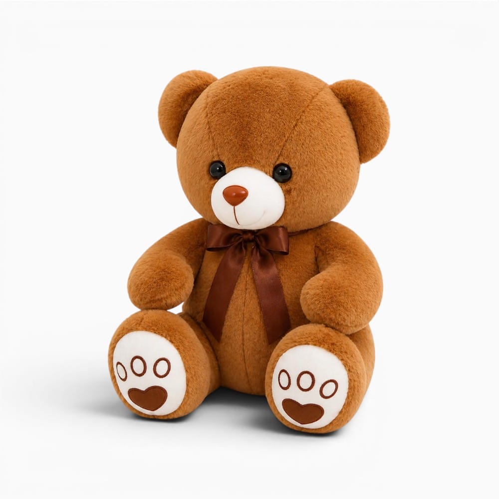 Brown Teddy Bear with Bow Oh My Plushie