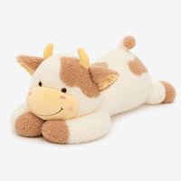 Brown White Large Cow Plush Oh My Plushie