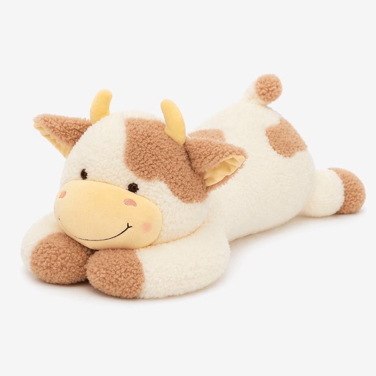 Brown White Large Cow Plush Oh My Plushie
