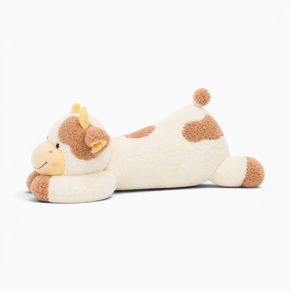 Brown White Large Cow Plush Oh My Plushie