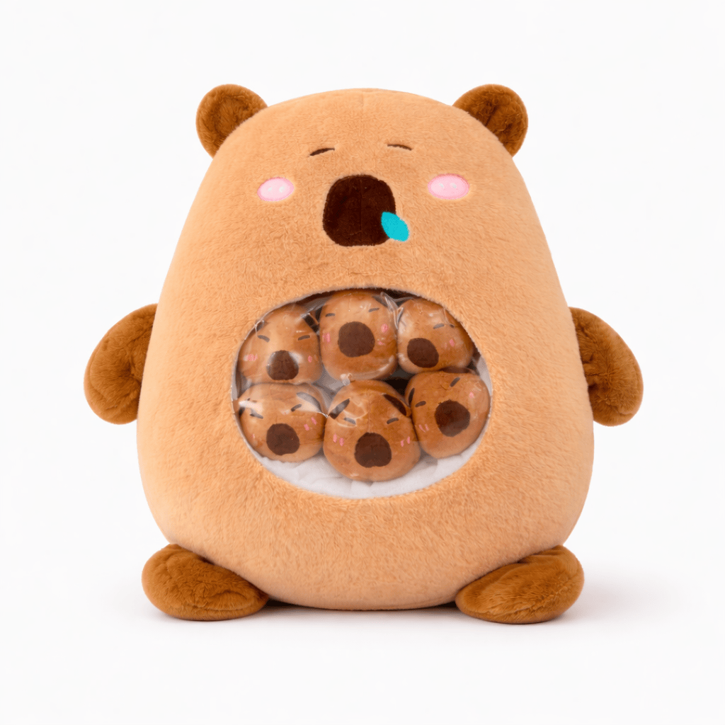 Capybara Pillow with Snack Compartment Oh My Plushie