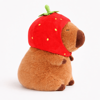 Capybara Plush with Strawberry Hat Soft Oh My Plushie