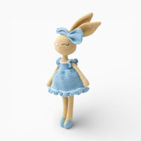 Crochet Bunny Doll in Blue Dress Oh My Plushie