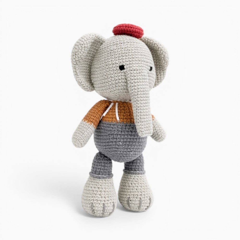 Crochet Elephant Plush in Grey Trousers Oh My Plushie
