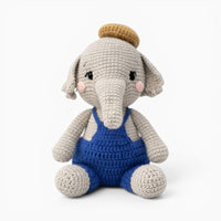 Crochet Elephant Plush in Overalls Oh My Plushie
