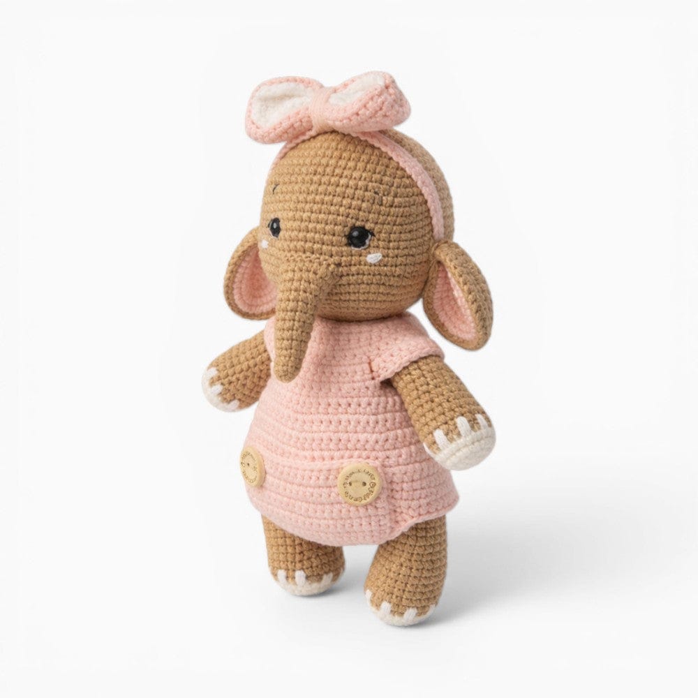 Crochet Elephant Plush in Pink Dress Oh My Plushie