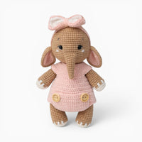 Crochet Elephant Plush in Pink Dress Oh My Plushie
