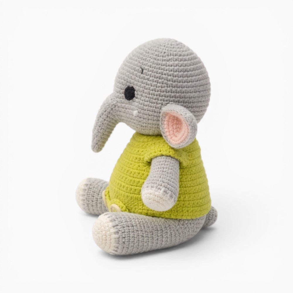 Crochet Elephant Plush in Yellow Romper Oh My Plushie