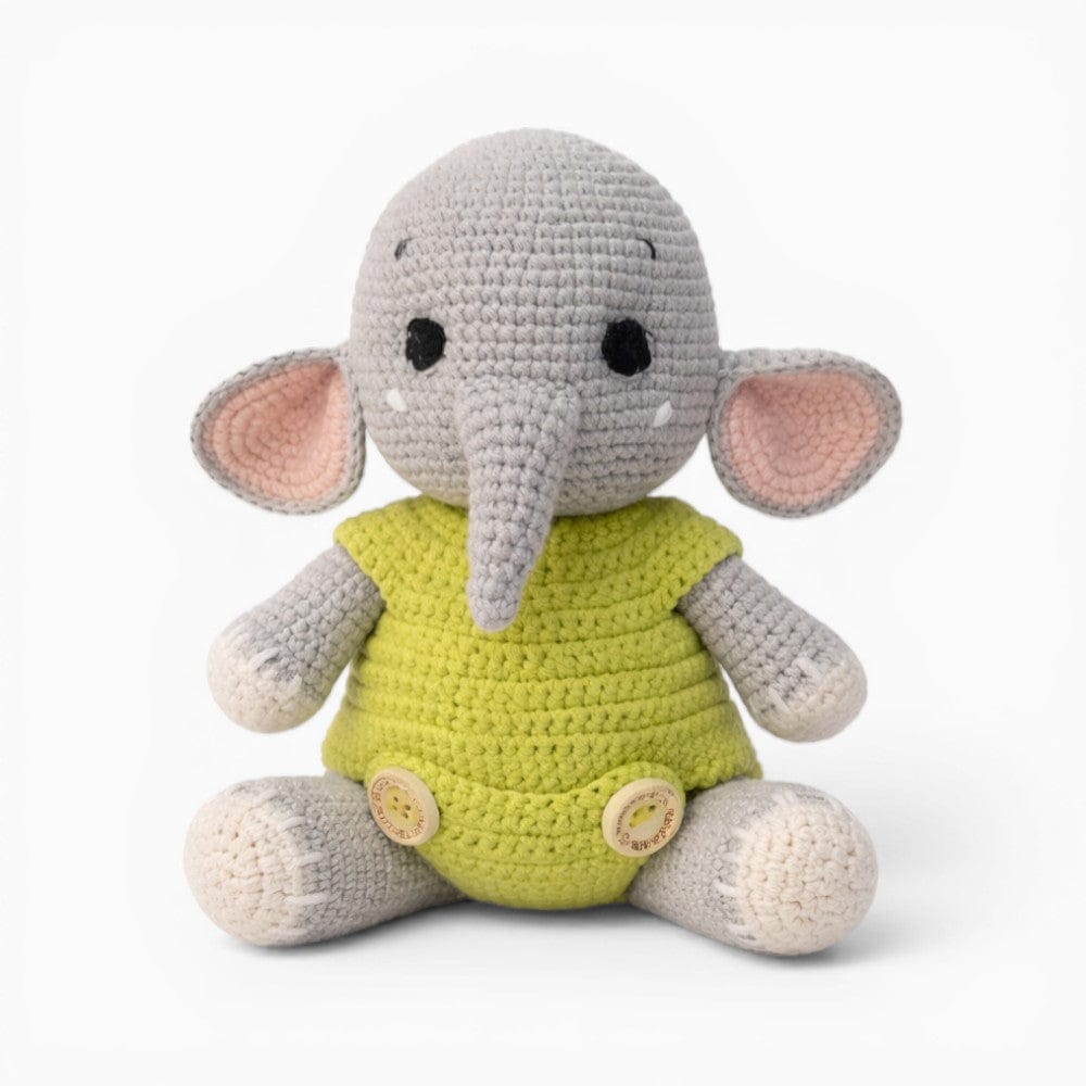 Crochet Elephant Plush in Yellow Romper Oh My Plushie
