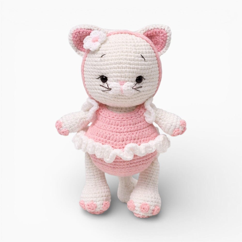 Crochet Kitten Doll in Pink Dress Oh My Plushie