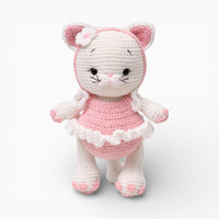 Crochet Kitten Doll in Pink Dress Oh My Plushie