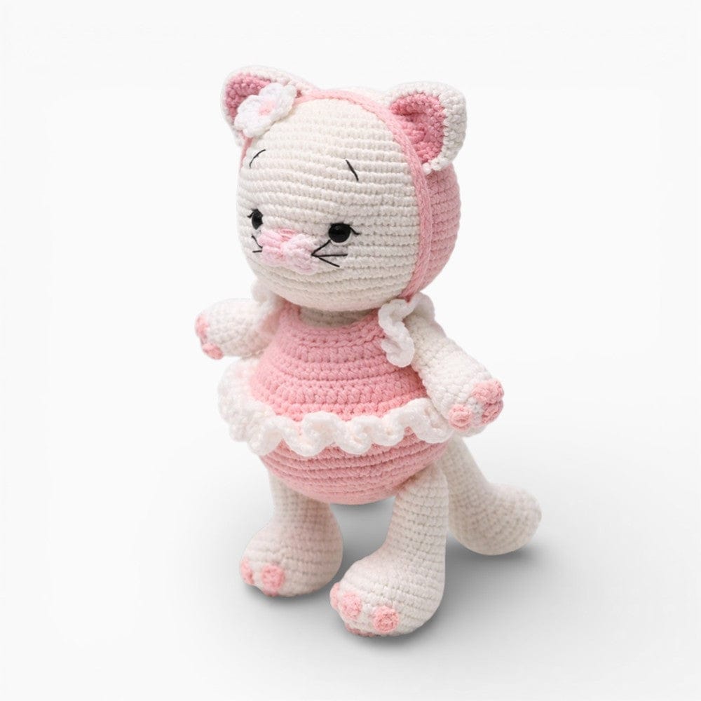 Crochet Kitten Doll in Pink Dress Oh My Plushie