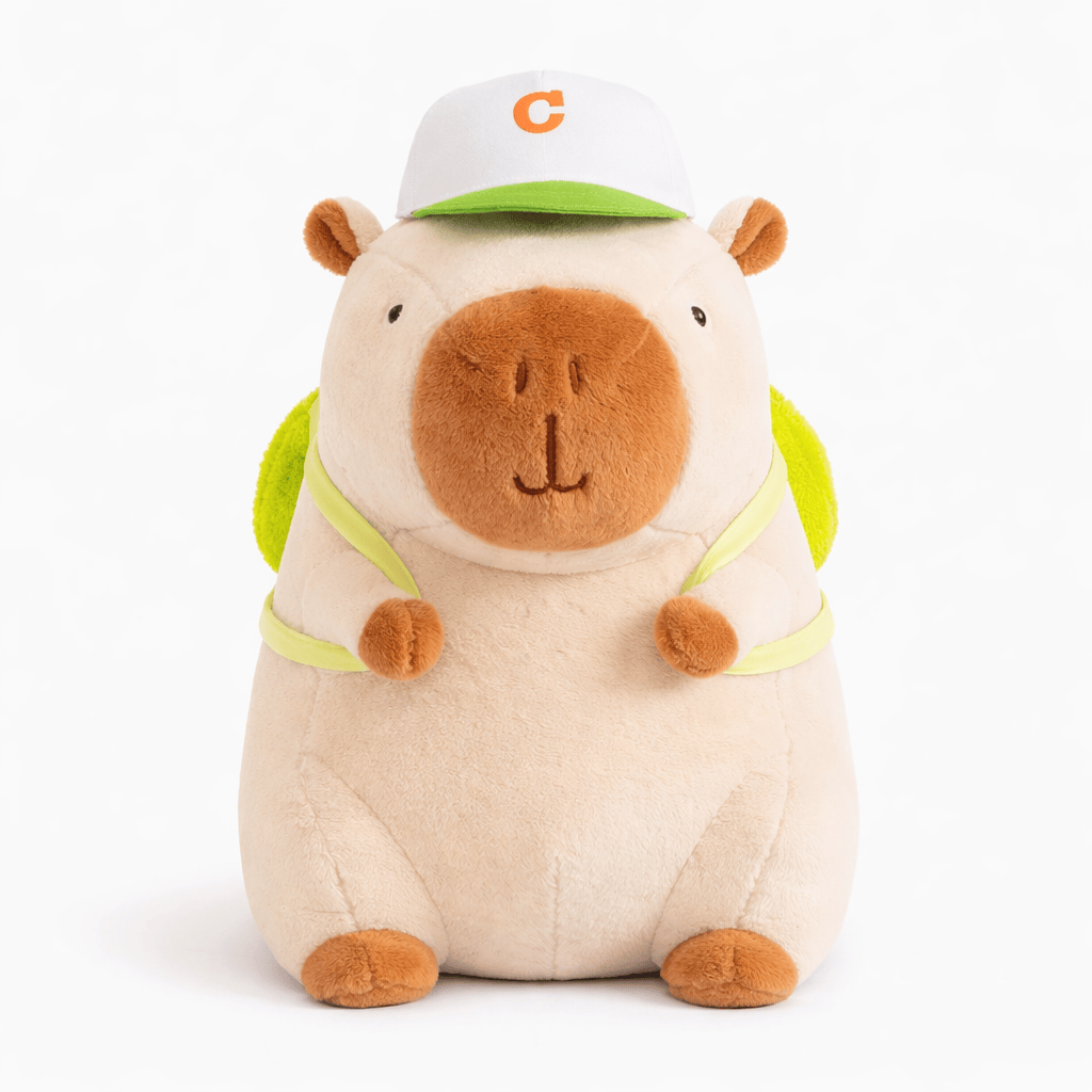 Cute Capybara Plush with Backpack and Cap Oh My Plushie
