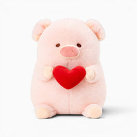 Cute Pink Pig Plush with Heart Oh My Plushie