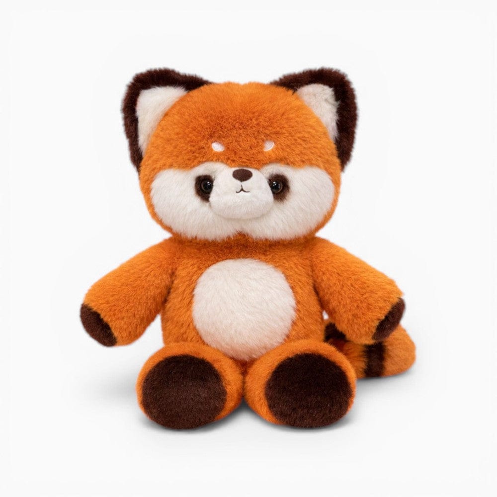 Cute Red Sitting Fluffy Panda Plush Oh My Plushie