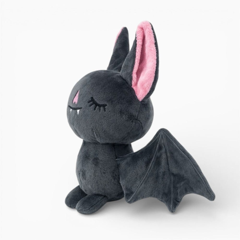 Dark Grey Bat Plush with Sleeping Face Oh My Plushie