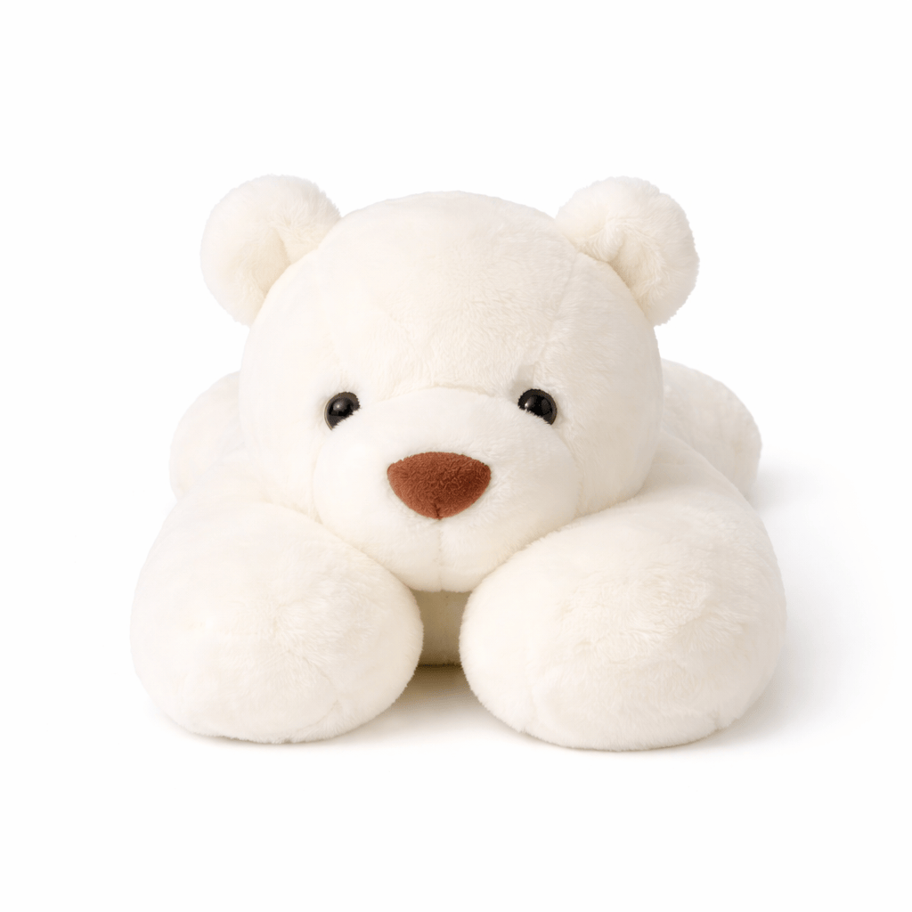 Flat Polar Bear Plush Soft Lounging Cushion Oh My Plushie
