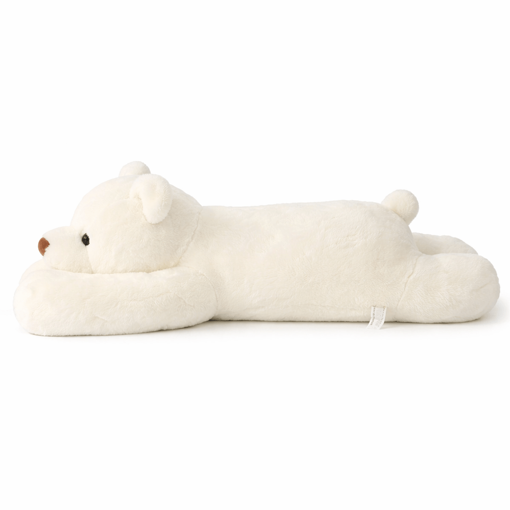 Flat Polar Bear Plush Soft Lounging Cushion Oh My Plushie