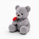 Grey Teddy Bear with Rose Oh My Plushie