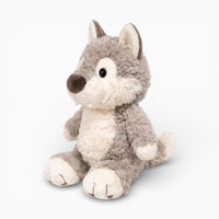 Grey Wolf Plush for Kids Sitting Oh My Plushie