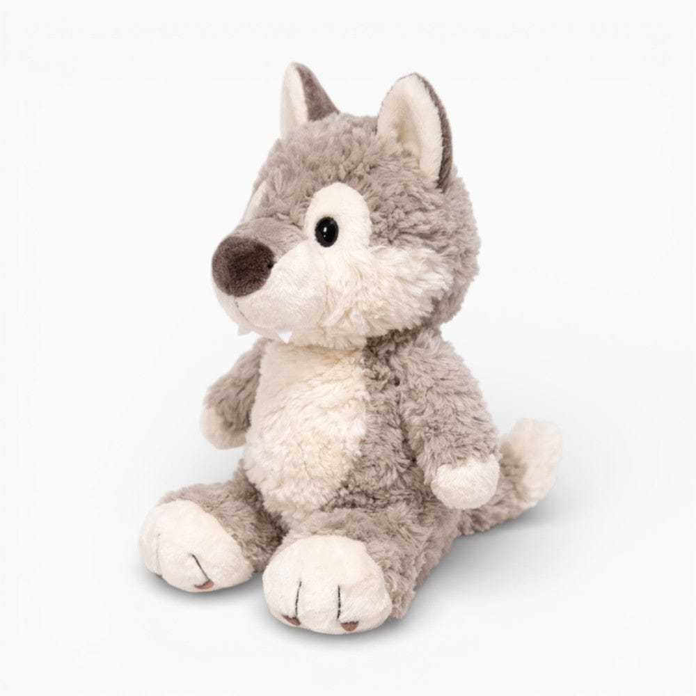 Grey Wolf Plush for Kids Sitting Oh My Plushie