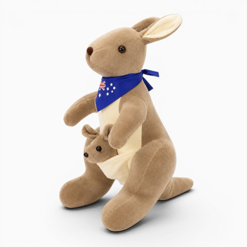 Kangaroo Plush with Baby and Australian Flag Oh My Plushie