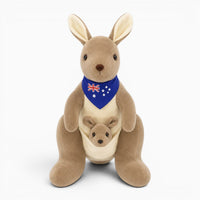 Kangaroo Plush with Baby and Australian Flag Oh My Plushie