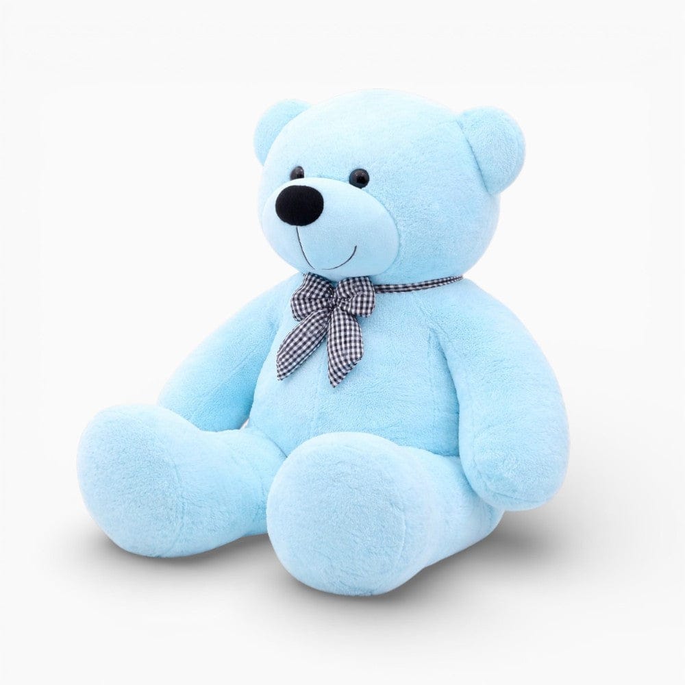 Light Blue Giant Teddy Bear with Checked Bow Oh My Plushie