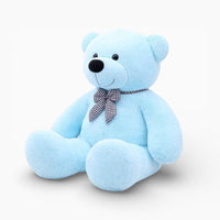 Light Blue Giant Teddy Bear with Checked Bow Oh My Plushie