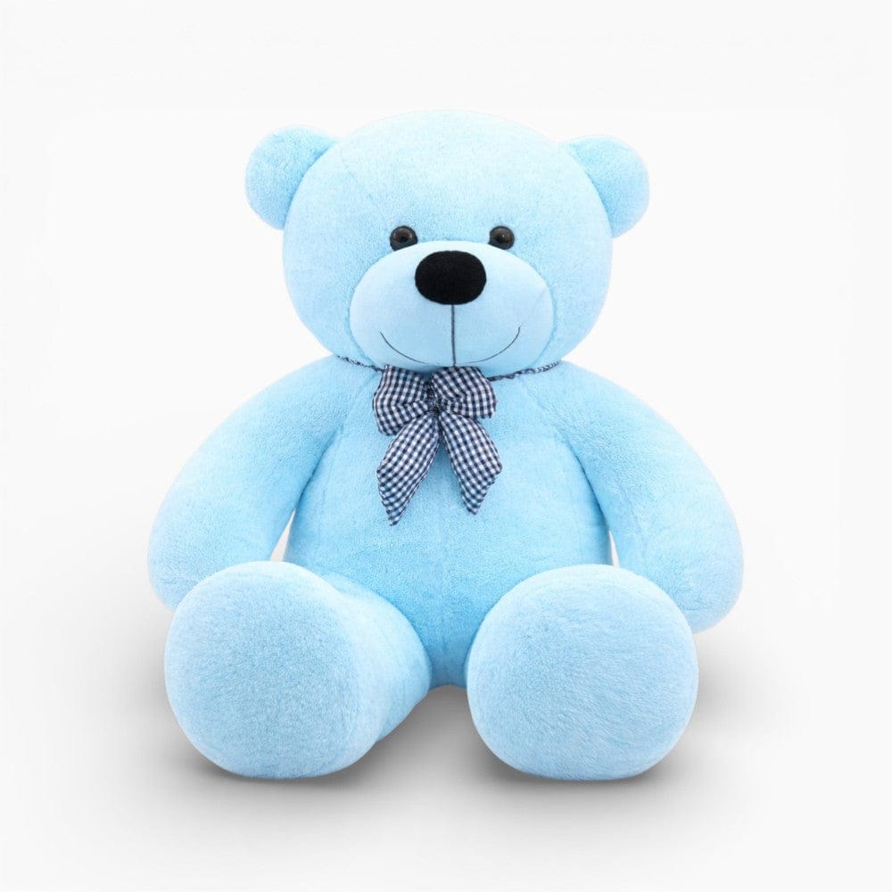 Light Blue Giant Teddy Bear with Checked Bow Oh My Plushie