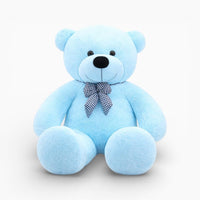 Light Blue Giant Teddy Bear with Checked Bow Oh My Plushie