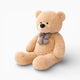 Light Brown Giant Teddy Bear with Checked Bow Oh My Plushie