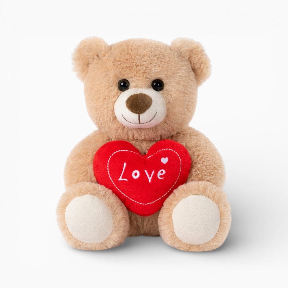 Light Brown Teddy Bear with Red Love Heart Oh My Plushie