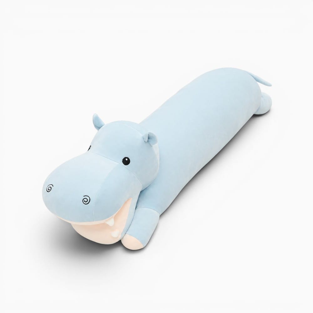 Long Blue Hippo Pillow Oh My Plushie
