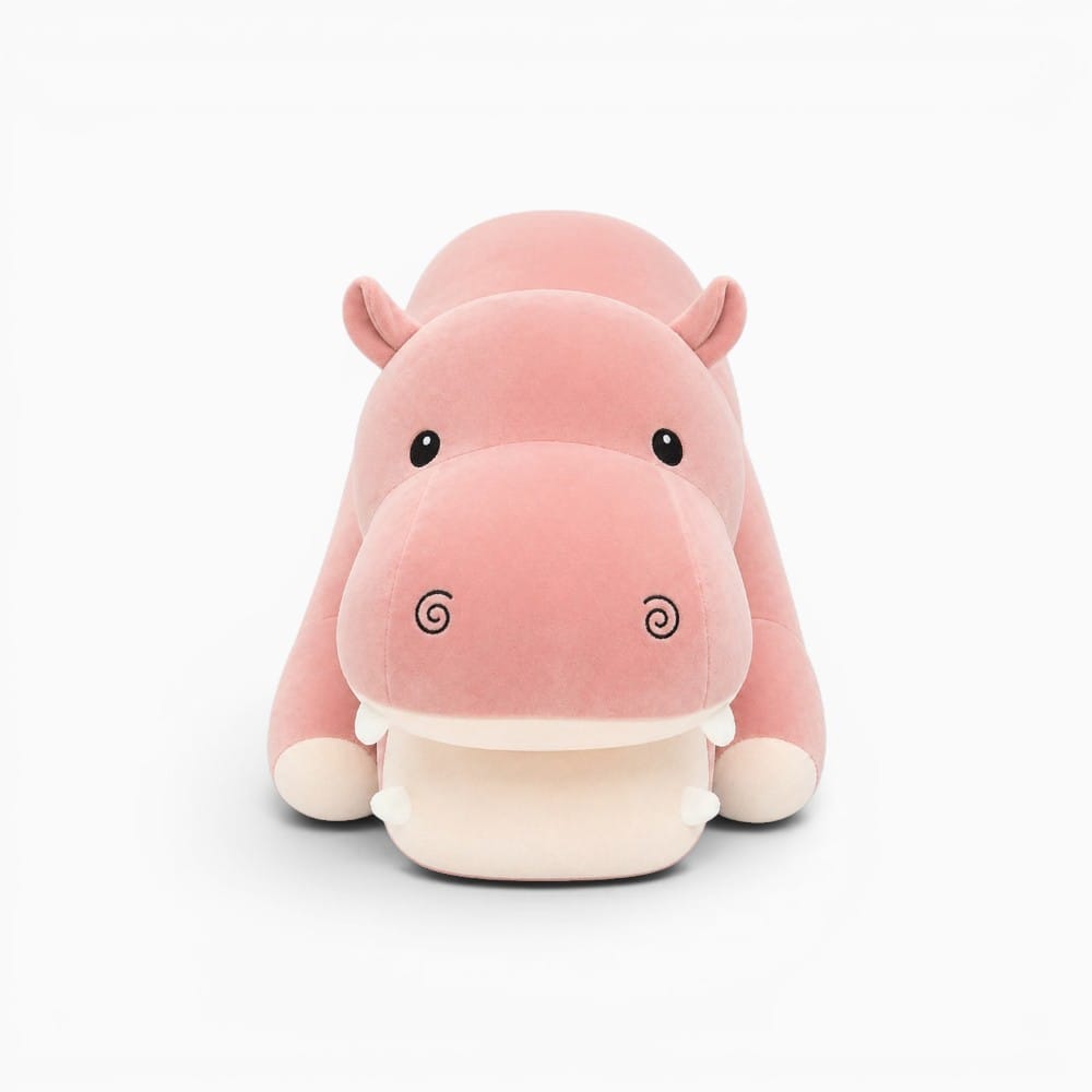 Long Pink Hippo Pillow Oh My Plushie