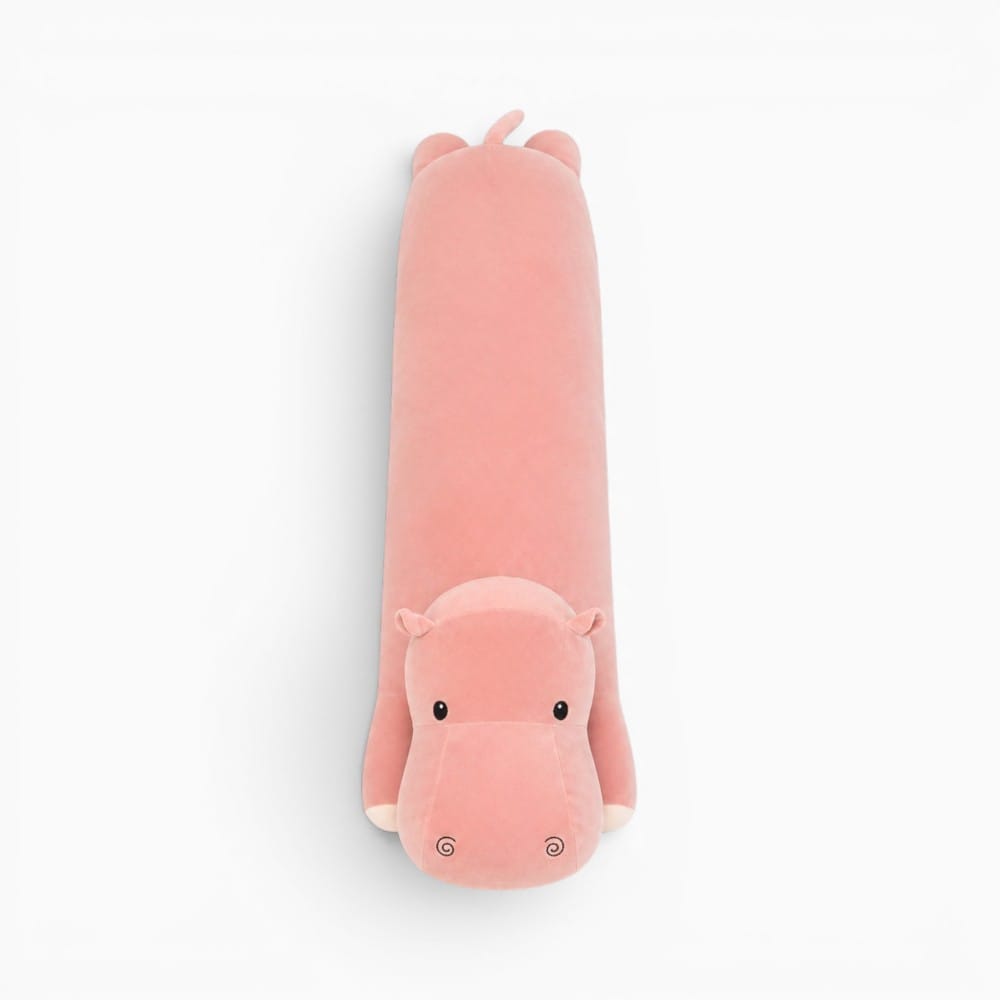 Long Pink Hippo Pillow Oh My Plushie