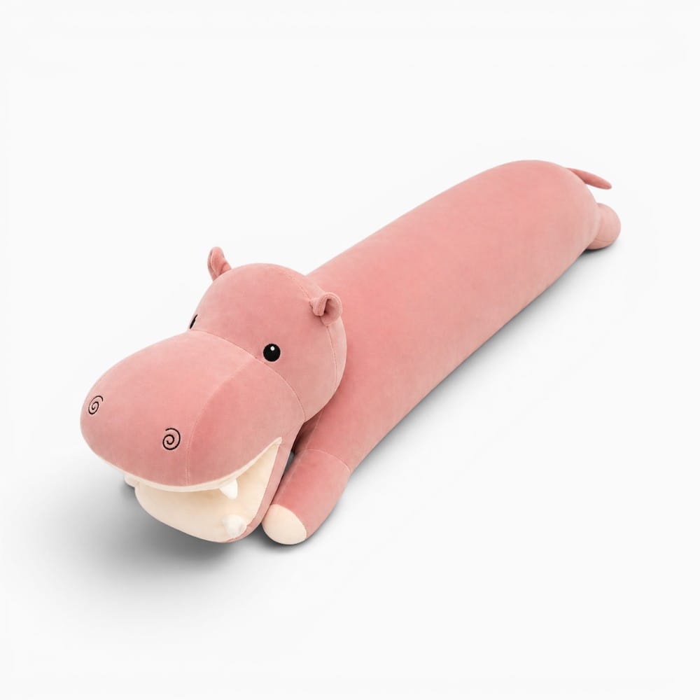 Long Pink Hippo Pillow Oh My Plushie