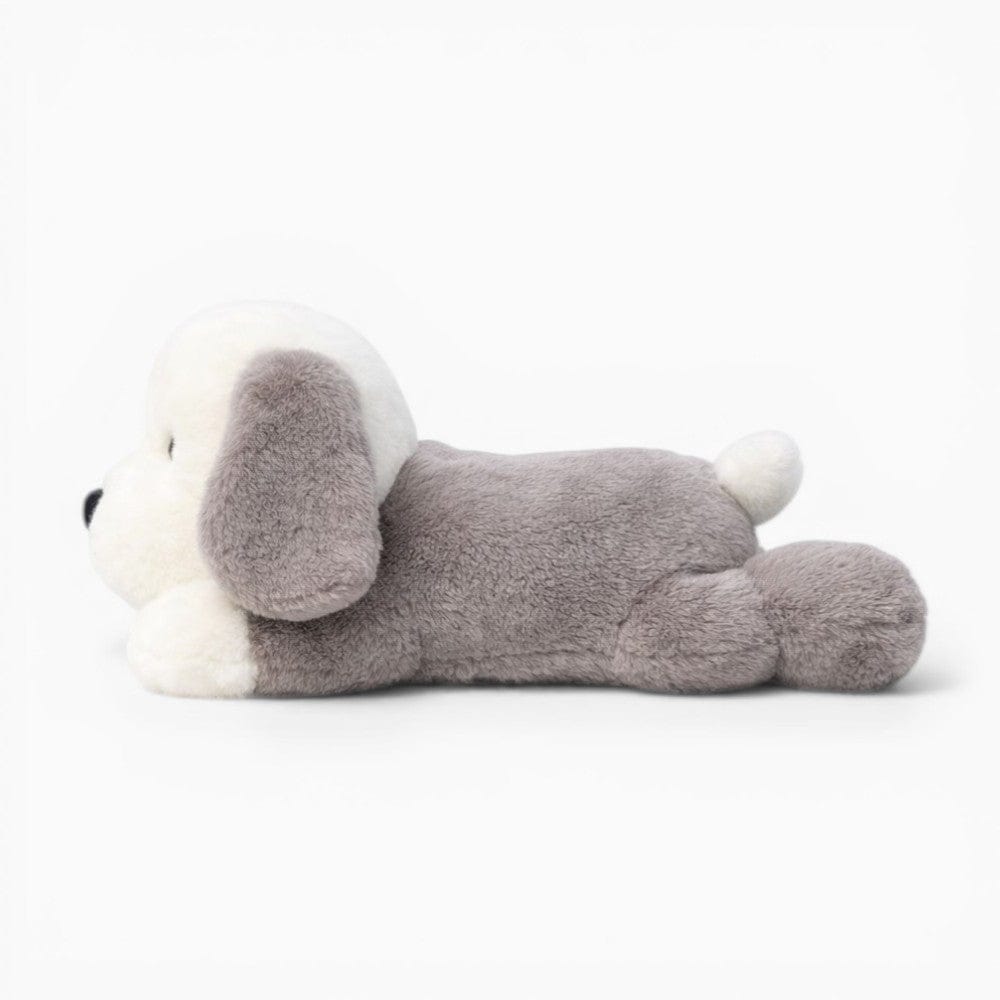 Lying White Grey Dog Plush with Large Floppy Ears Oh My Plushie