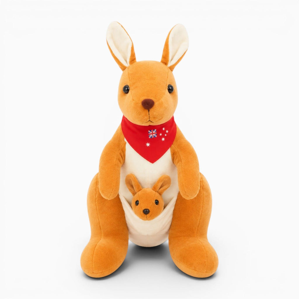 Orange Kangaroo Plush with Baby Oh My Plushie