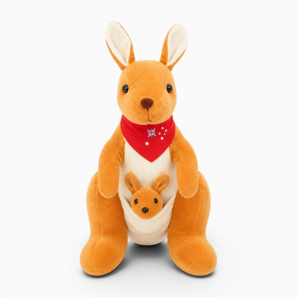Orange Kangaroo Plush with Baby Oh My Plushie