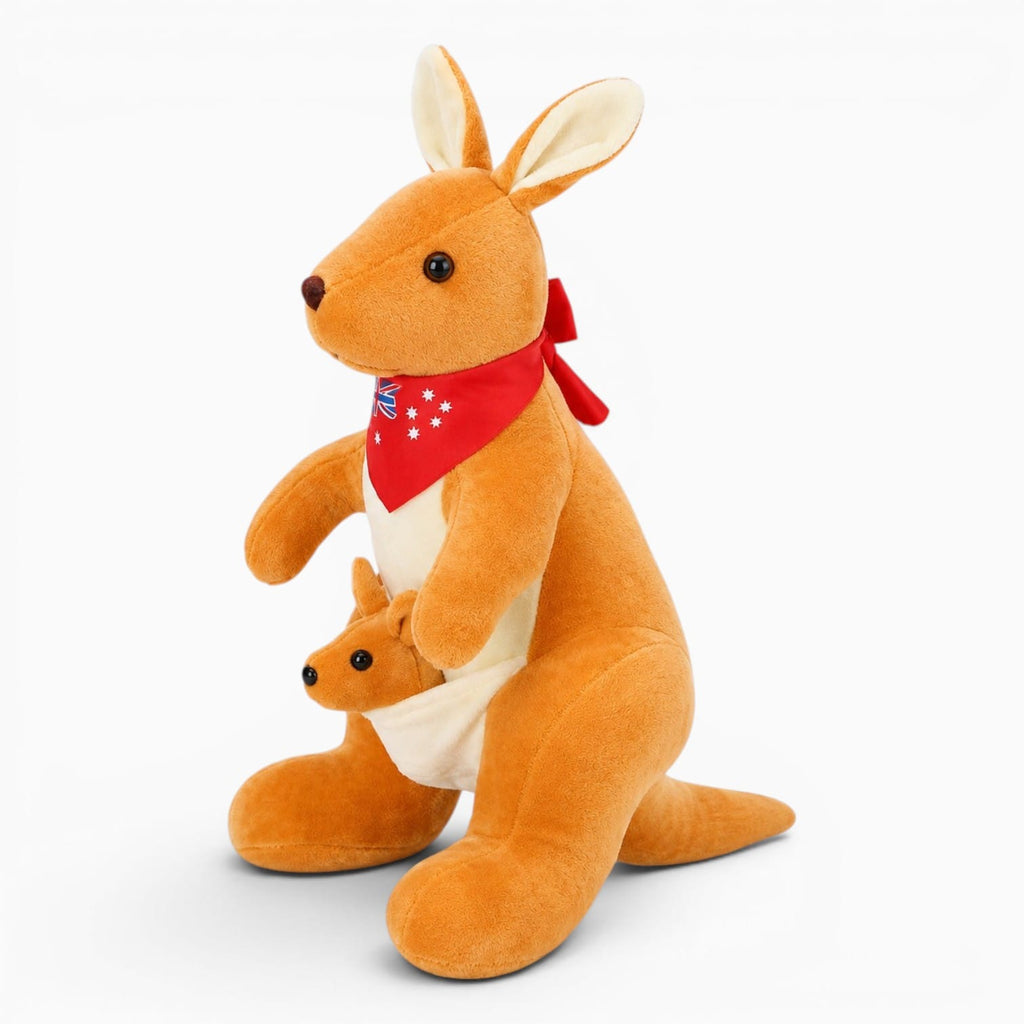 Orange Kangaroo Plush with Baby Oh My Plushie