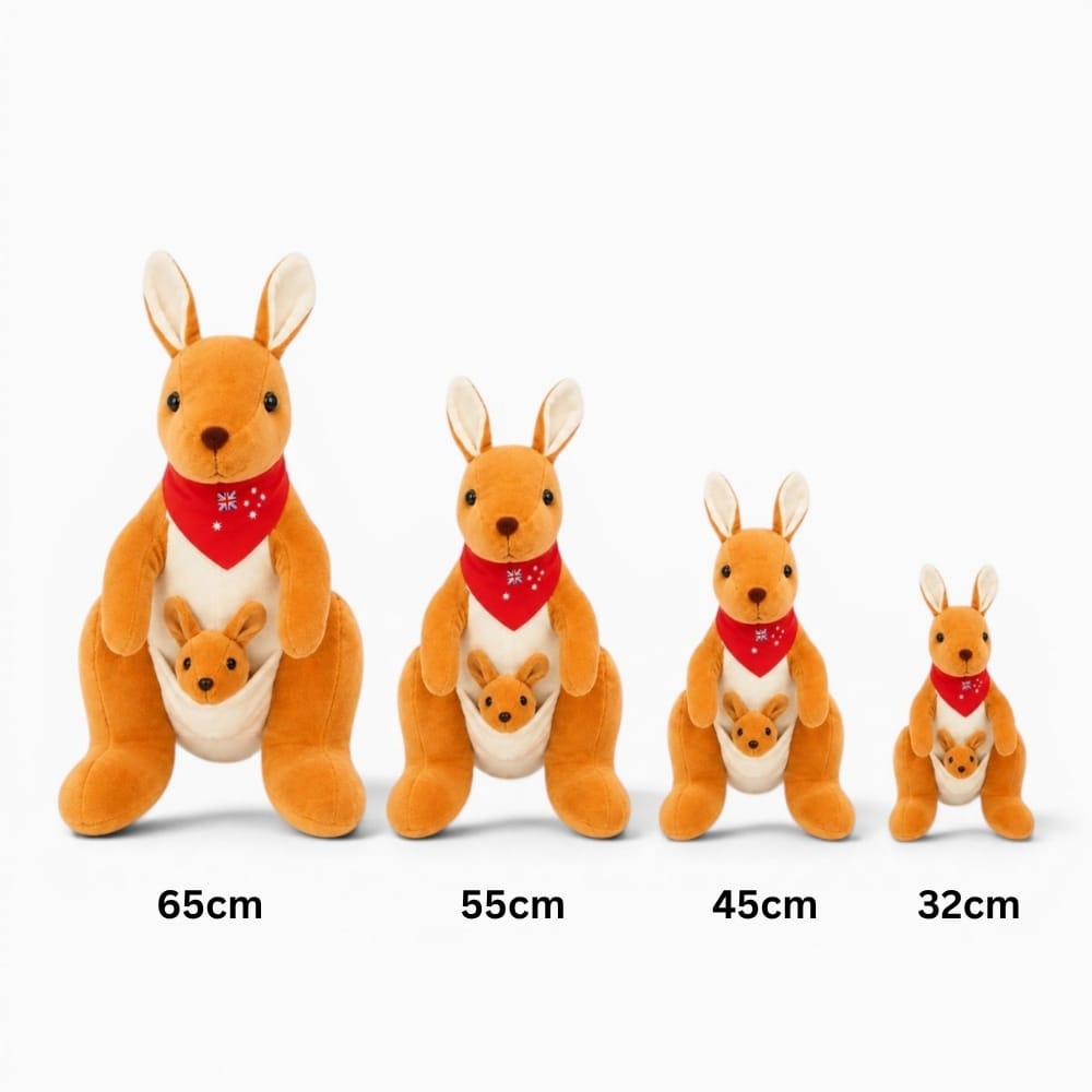 Orange Kangaroo Plush with Baby Oh My Plushie